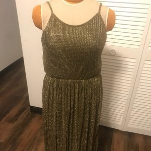 Gold metallic black party or Evening Dress